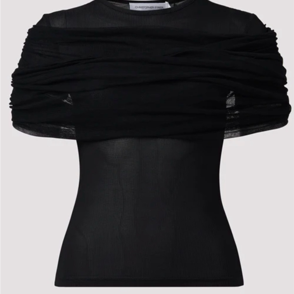 Christopher Esber Black Draped Women's Blouse size 10